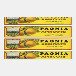 Paonia-Aprikosen-Etikettenkunst Rechteckiger Aufkleber