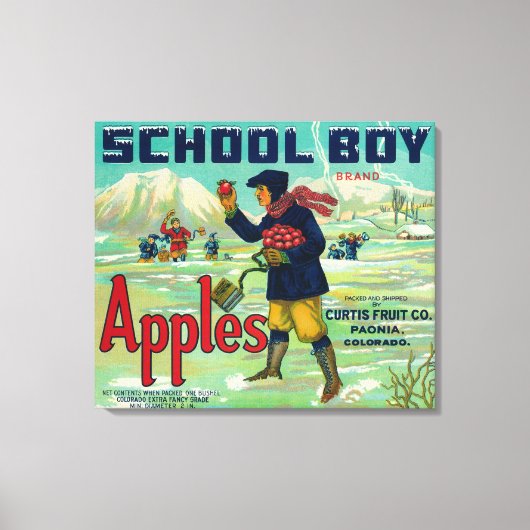 Paonia, Colorado - School Boy Apple Label Leinwanddruck (Vorderseite)