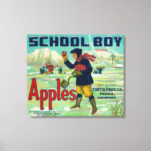 Paonia, Colorado - School Boy Apple Label Leinwanddruck