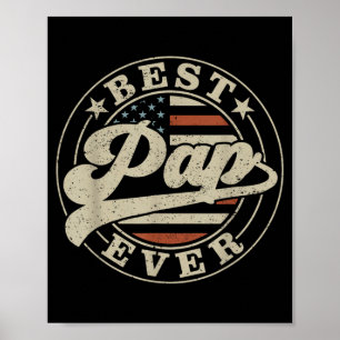 Pap Ever Amerikanische US-Flagge Lustiger Vatertag Poster