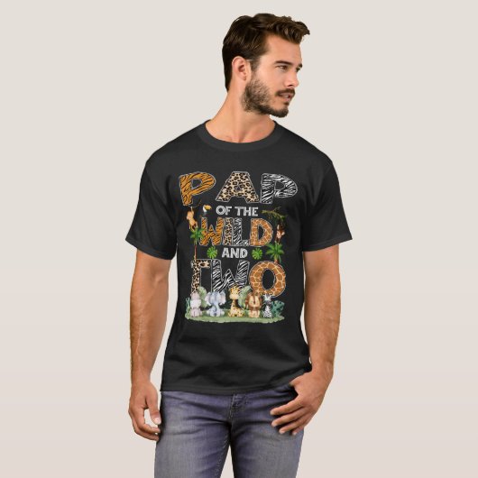 Pap of the Wild and Two Zoo Safari Jungle Geburtst T-Shirt (Vorne ganz)