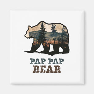 Pap-pap Bär Vintage Retro Lustiger Pappap Opa  Magnet