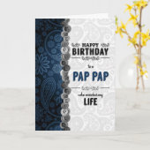 PAP PAP Birthday Blue Paisley Card Karte (Gelbe Blume)