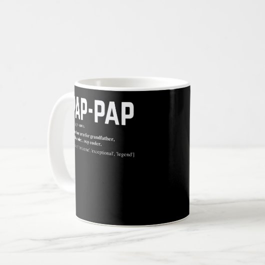 Pap Pap Definition Fathers Day Kaffeetasse (Vorderseite Links)