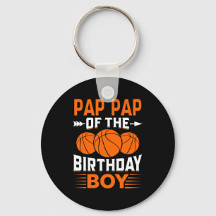 Pap pap des Geburtstagsjungen Basketball T-Shirt Schlüsselanhänger