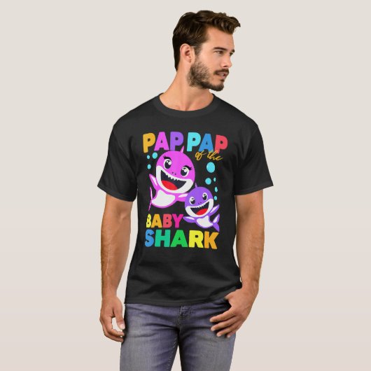 Pap Pap Pp des Baby Birthday Shark Pap Shark C T-Shirt (Vorne ganz)