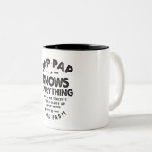 Pap-Pap weiß alles - perfekt für Grandpas Zweifarbige Tasse (VorderseiteRechts)