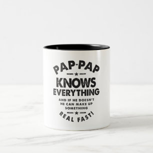 Pap-Pap weiß alles - perfekt für Grandpas Zweifarbige Tasse