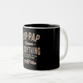 Pap-Pap weiß alles - Vater Opa Zweifarbige Tasse (VorderseiteRechts)