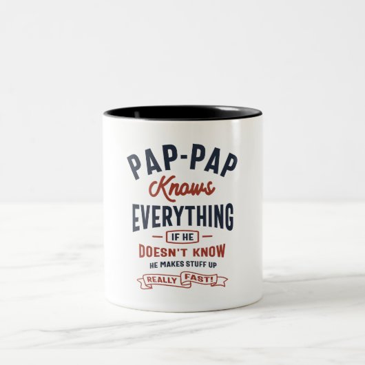 Pap-Pap weiß, was Design bedeutet Zweifarbige Tasse (Mittel)