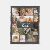 Papa 16 Foto-Collage Vatertag Fleecedecke (Vorderseite)