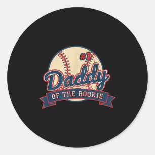 Papa #1 Daddy des Rookies - Baseball-Vater Rookie Runder Aufkleber