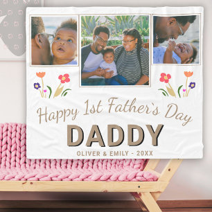 Papa 1. Vater 3 Foto Fleecedecke