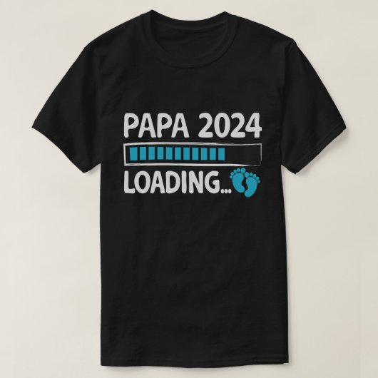 Papa 2024 Ankündigung von Schwangerschaft und neue T-Shirt (Design vorne)