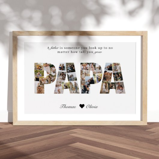 Papa 28 Foto Collage Keepake zum Vater oder Opa Poster