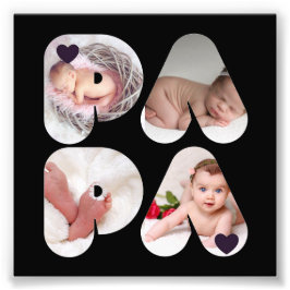 PAPA 4 x Foto Collage Geschenk für Väter Vater