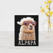Papa Alpapa Lama Daddy Niedlich Alpaca Vater Vathe Karte (Gelbe Blume)