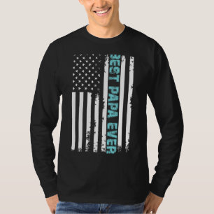 Papa am Tag des Vaters mit amerikanischer Flagge T-Shirt