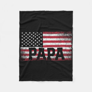 Papa American Flag Vatertag 4. Juli Geschenk G Fleecedecke