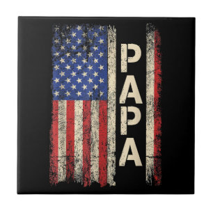 Papa American Flag Vatertag für Männer Fliese