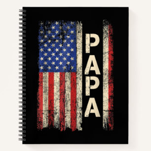 Papa American Flag Vatertag für Männer Notizblock