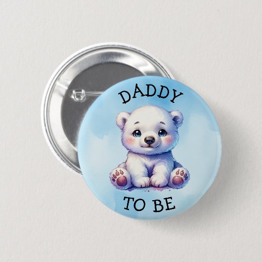 Papa | Arctic Animals Winter Baby Dusche Button (Vorne & Hinten)