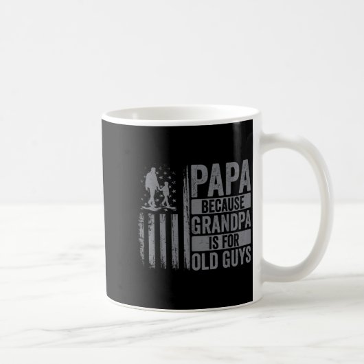 Papa Art For Grandpa Men From Grandkids Granddaugh Kaffeetasse (Rechts)