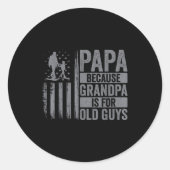 Papa Art For Grandpa Men From Grandkids Granddaugh Runder Aufkleber (Vorderseite)