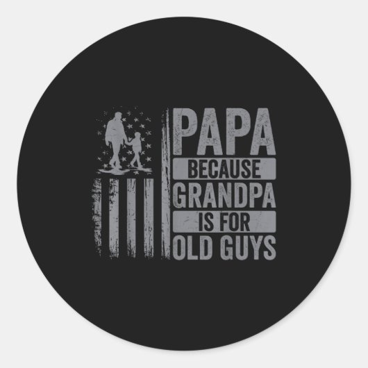 Papa Art For Grandpa Men From Grandkids Granddaugh Runder Aufkleber (Vorderseite)