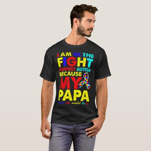 Papa Autism Awareness Puzzle Geschenk T-Shirt (Vorne ganz)