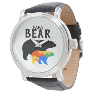 Papa Baby Bear Autismus Bewusstsein Armbanduhr