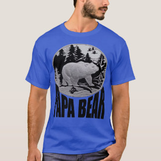 Papa-Bär aus schwarzem und grauem Holz 1 T-Shirt