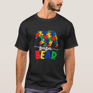 Papa Bär Autismus-Bewusstsein-Puzzleteil Unterstüt T-Shirt