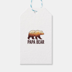 Papa Bär Bär Silhouette Vintage Wald T-Shirt_1 Geschenkanhänger