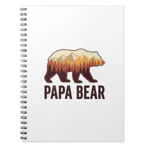 Papa Bär Bär Silhouette Vintage Wald T-Shirt_1 Notizblock
