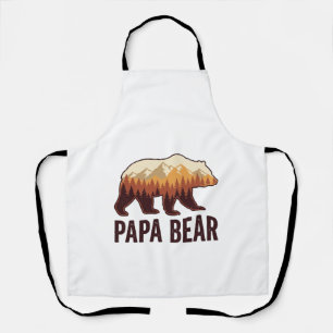 Papa Bär Bär Silhouette Vintage Wald T-Shirt_1 Schürze
