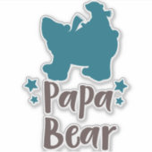 Papa-Bär, Bärenkuppe, Niedlicher Bär, kleiner Bär, Aufkleber (Vorderseite)
