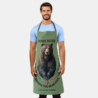 Papa Bär Benutzerdefinierte Grilling BBQ Kochschür Schürze