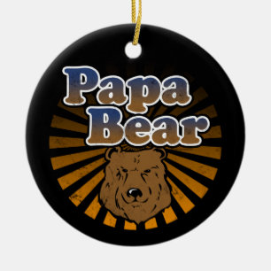 Papa Bär, Cooler Tag der Väter Vintager Blick Keramikornament