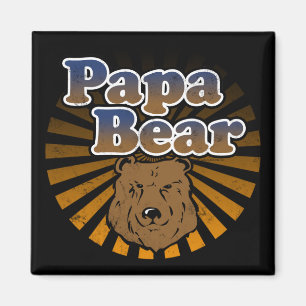 Papa-Bär, cooler Vatertags-Vintager Blick Magnet