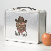 Papa Bär Cowboy Bär Patriotisch Vintage Vektor Des Metall Brotdose (Beispiel)