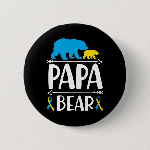 Papa Bär Down-Syndrom-Bewusstsein Stolzer Vater Button