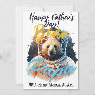 Papa Bär Einfache chic Namen Astronaut Weihnachtsk Einladung