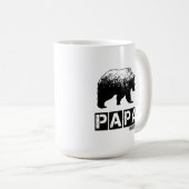 Papa-Bär für Vater 2014, Grunge-Schwarzes Kaffeetasse (VorderseiteRechts)