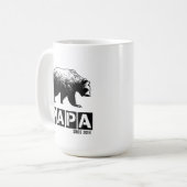 Papa-Bär für Vater 2014, Grunge-Schwarzes Kaffeetasse (Vorderseite Links)