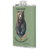 Papa Bär füttert die Sippe - Volkskunst-Flasche Ge Flachmann (Links)