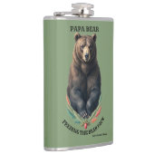 Papa Bär füttert die Sippe - Volkskunst-Flasche Ge Flachmann (Rechts)
