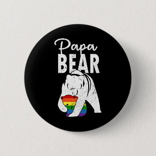 Papa Bär Gay Pride Regenbogenflagge Lgbt Dad Campi Button