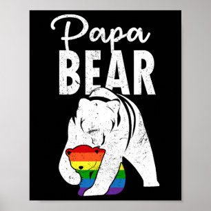 Papa Bär Gay Pride Regenbogenflagge Lgbt Dad Campi Poster