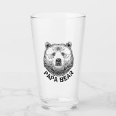Papa-Bär, Handgezeichnete Illustration Glas (Vorderseite)